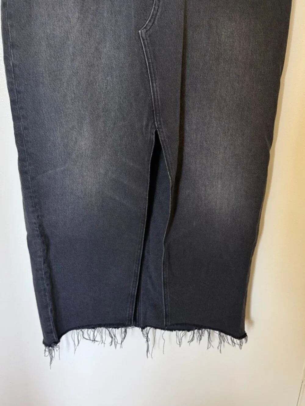 Reformation Nila Black Denim Long Midi Skirt US 29